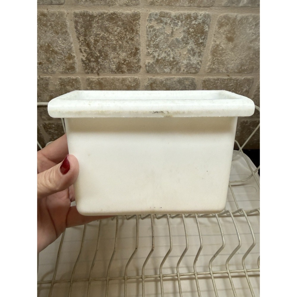 Vintage Rubbermaid White Coated Dish Drying Rack W/Silverware Cup & Drain Mat - Picture 13 of 16